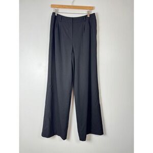 Professional Talbots Womens 10 Wide Leg Trousers Black Wool Blend Stretch Pants